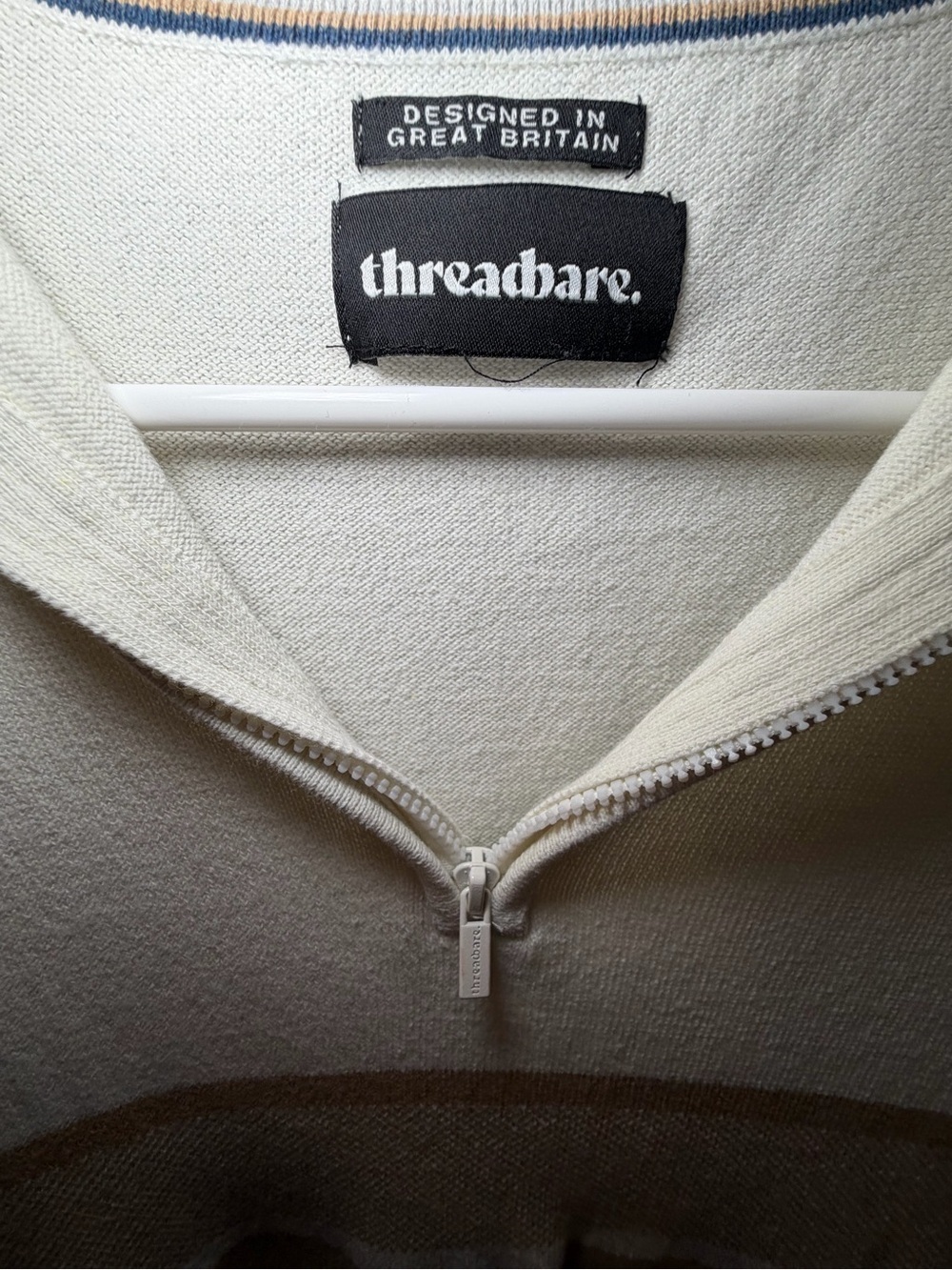 Threadbare Brown & White Colorblock Knit Polo Shirt Women’s Medium - Picture 4 of 8